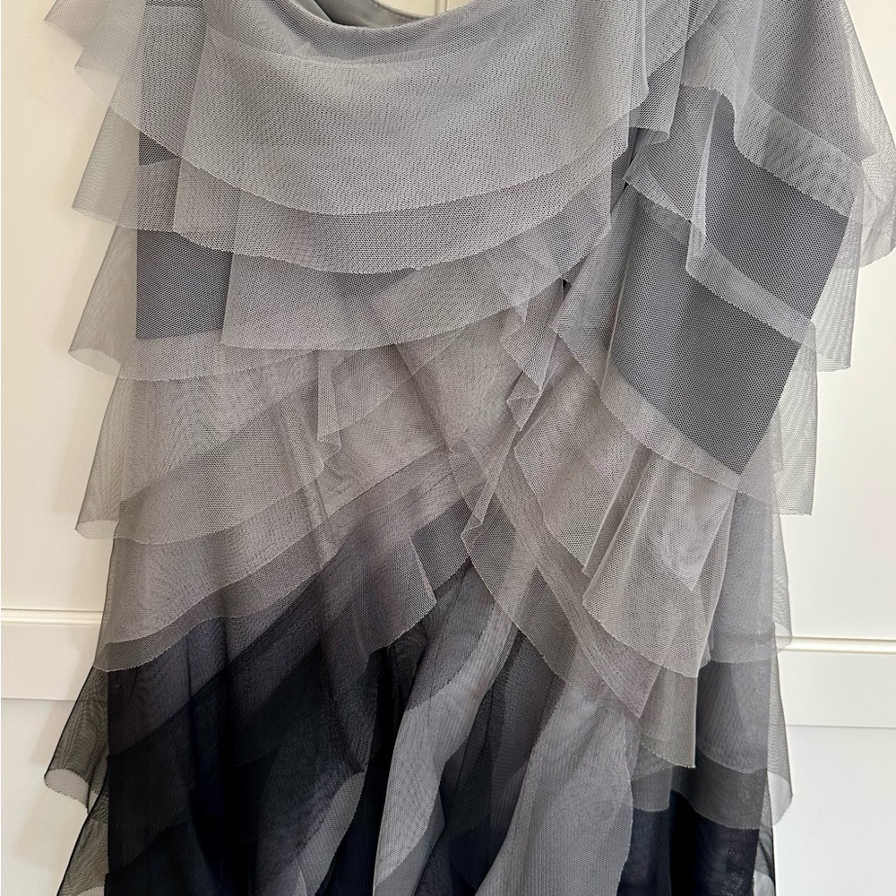 BCBGMaxAzria Asymmetrical Gray and Black Dress